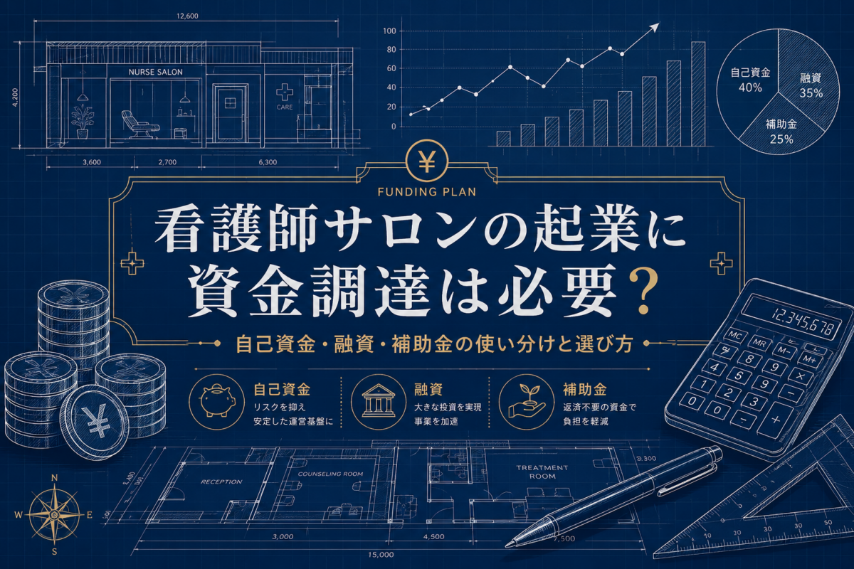 看護師サロンの起業に資金調達は必要？｜自己資金・融資・補助金の使い分けと選び方