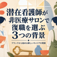 潜在看護師が非医療サロンで復職を選ぶ3つの背景を解説する記事のアイキャッチ