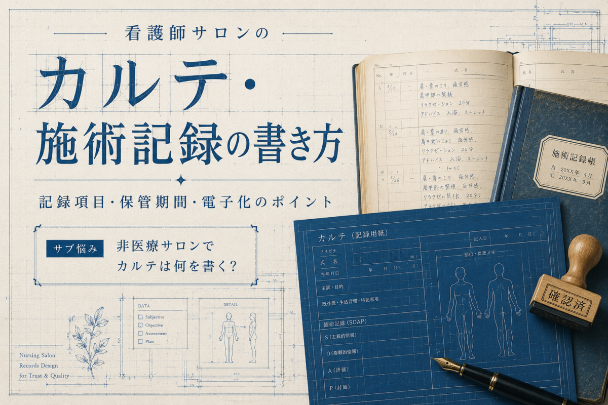 看護師サロンのカルテ・施術記録の書き方｜記録項目・保管期間・電子化のポイント